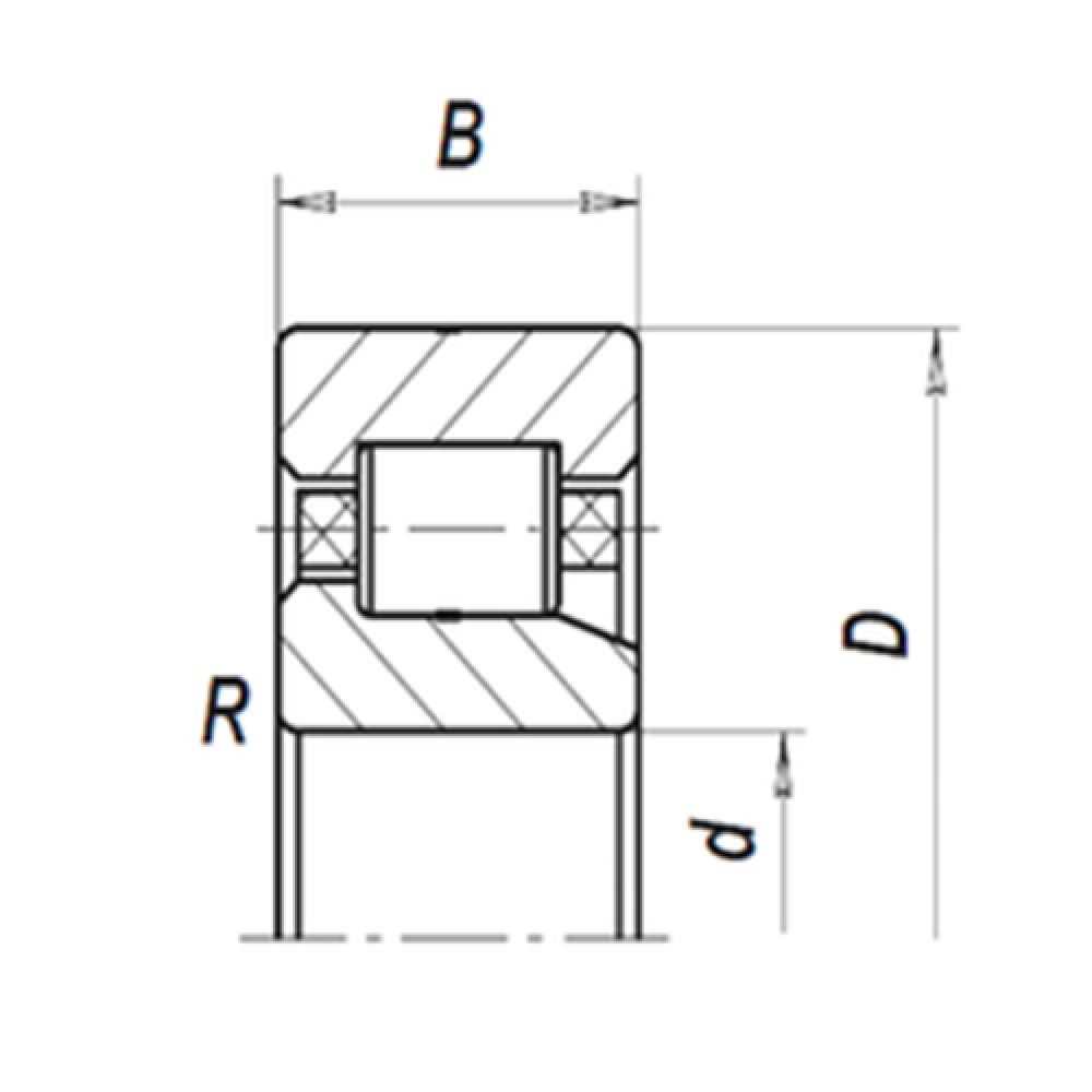 Радиальный роликовый подшипник чертеж