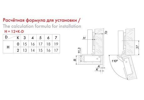 Петля прямая мебельная 180 градусов