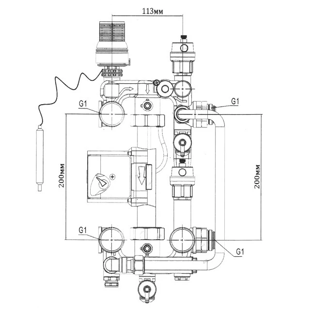 Насосно смесительный узел для теплого пола tim jh 1033