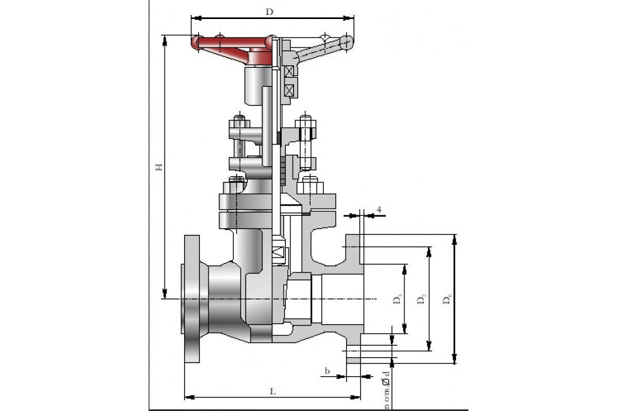 Задвижка стальная фланцевая чертеж