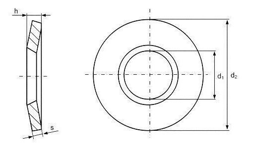 Шайба пружинная чертеж