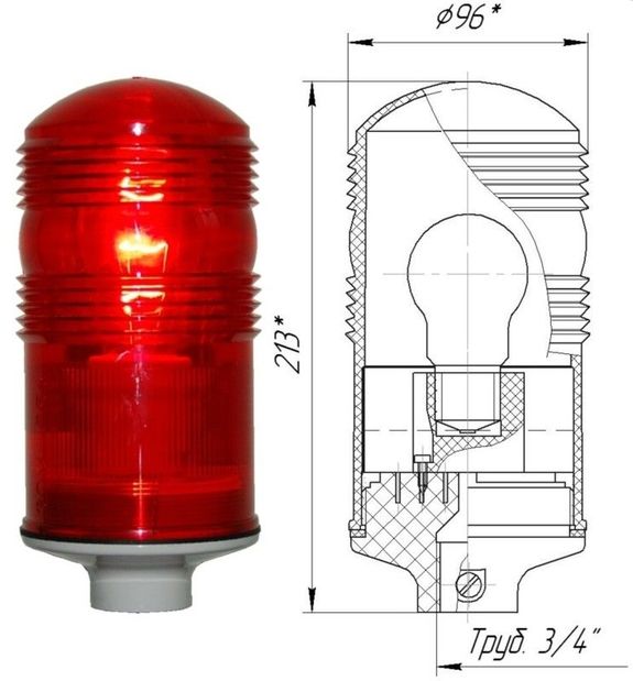 Светосигнальный прибор зом поликарбонат ip 54